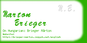 marton brieger business card