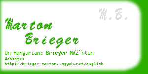 marton brieger business card